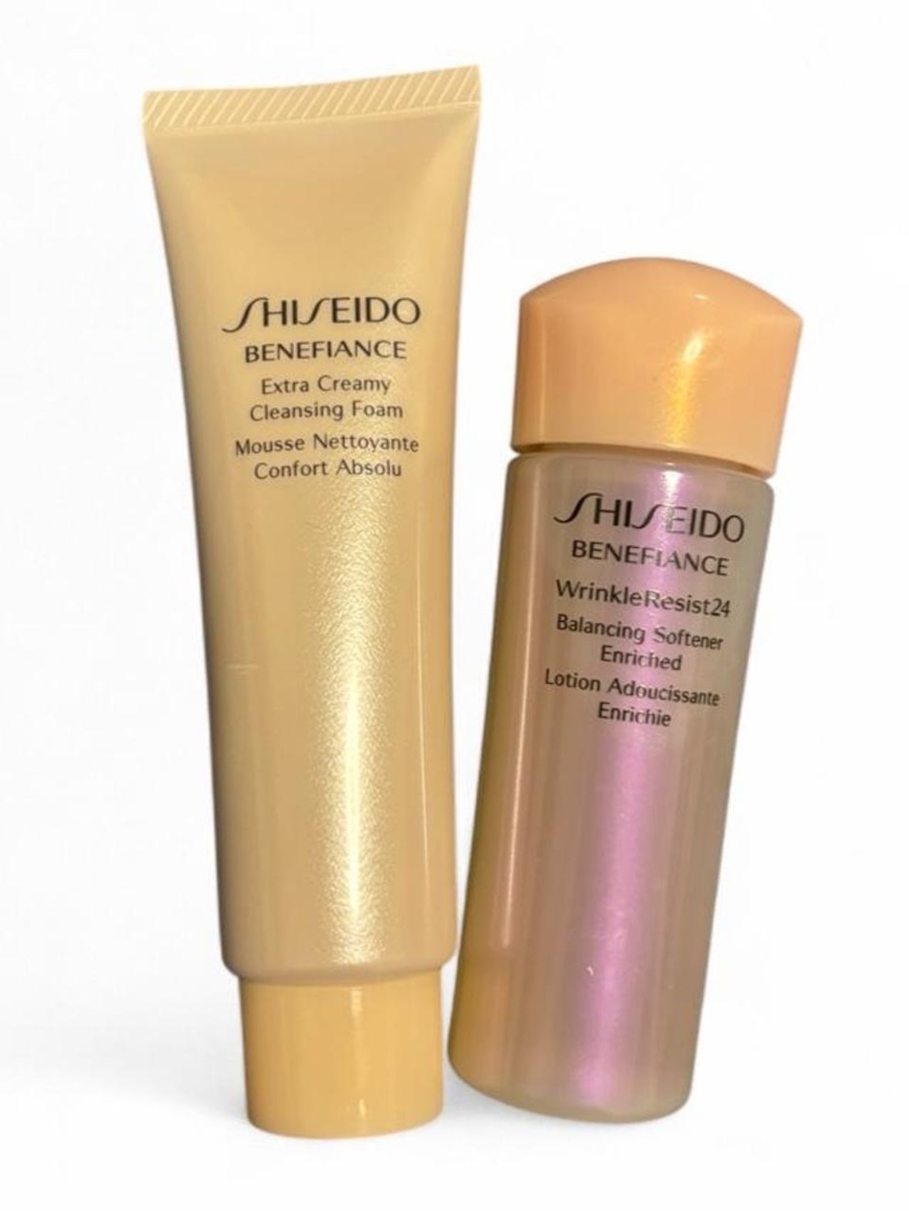 Shiseido benefiance extra cleansing foam and wrinkleresist24 balancing softener